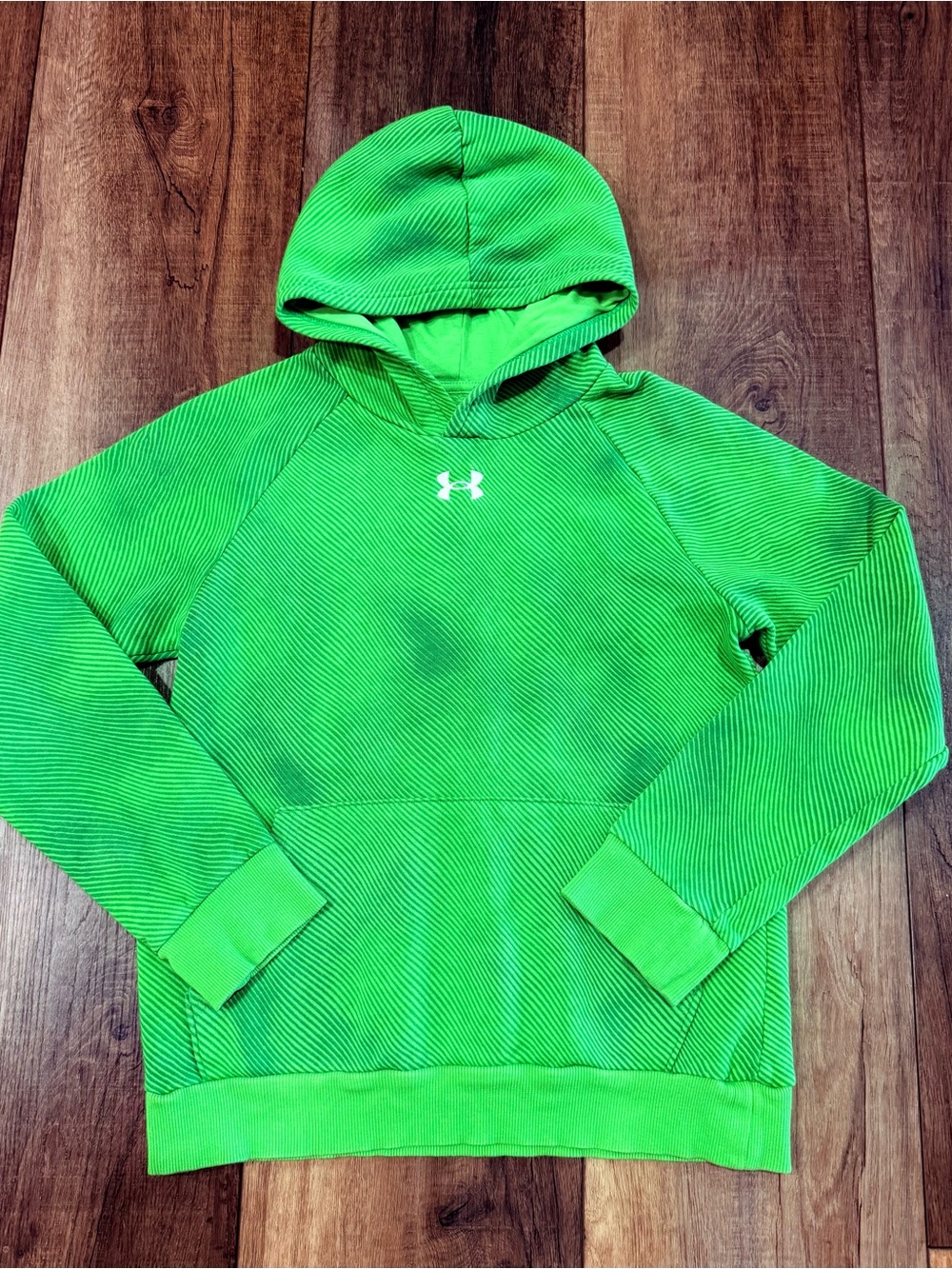 Boys Youth Large Under Armour Green Hooded Sweatshirt